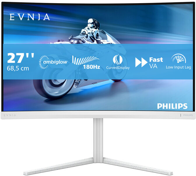 Monitor Curvo Philips EVNIA 5000 AMBIGLOW 27" 27M2C5201L Fast VA FHD 180Hz 1ms(0.5ms) HDR10 image number 4
