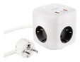 Cubo Nanocable con 3 Tomas y 3 USB con interruptor Blanco image number null