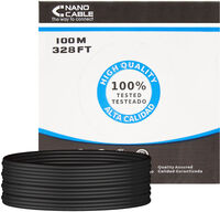 Bobina de Red NanoCable RJ45 UTP CAT.5E AWG24 Exterior 100 M Negro