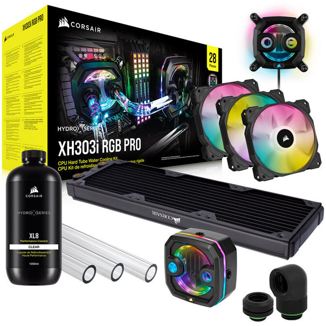 Kit de Refrigeraci&oacute;n L&iacute;quida Personalizada Corsair Hydro X Series iCUE XH303i RGB PRO Negro image number 0
