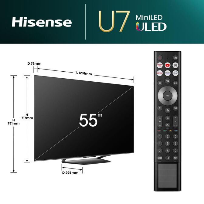 Televisor Hisense 55U7NQ 55" QD Mini LED UltraHD 4K VIDAA image number 1