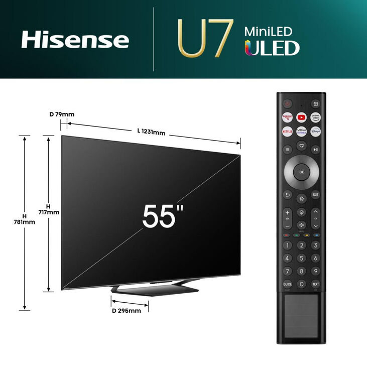 Televisor Hisense 55U7NQ 55" QD Mini LED UltraHD 4K VIDAA image number 1