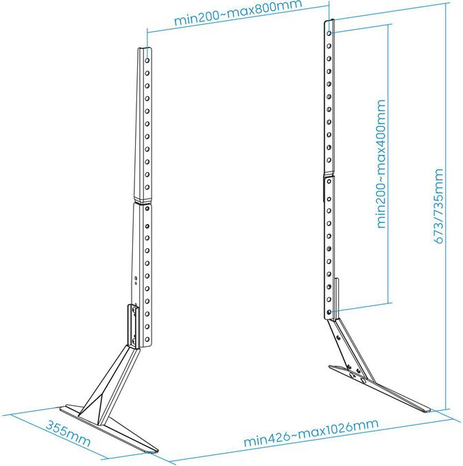 Soporte de Mesa Tooq 23" a 75" Max. 40Kg Negro image number 1