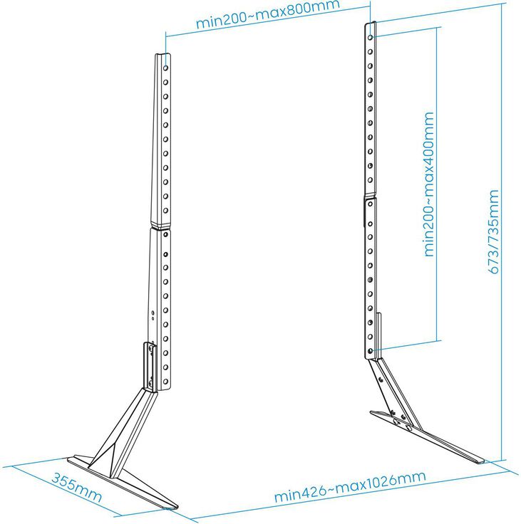 Soporte de Mesa Tooq 23" a 75" Max. 40Kg Negro image number 1