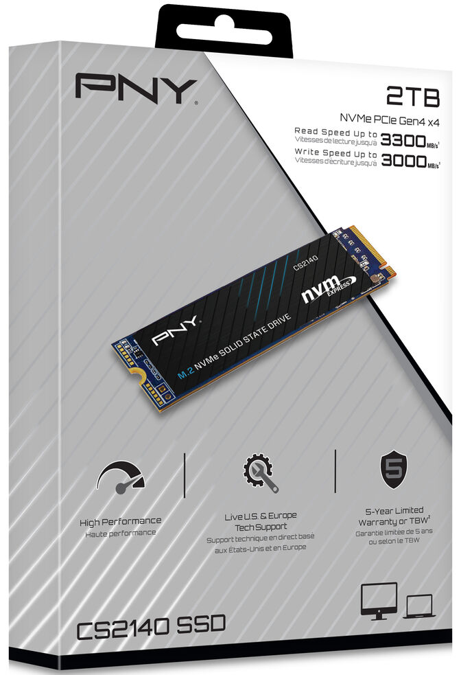 SSD PNY CS2140 2TB Gen4 M.2 NVMe (3300/3000MB/s) image number 1