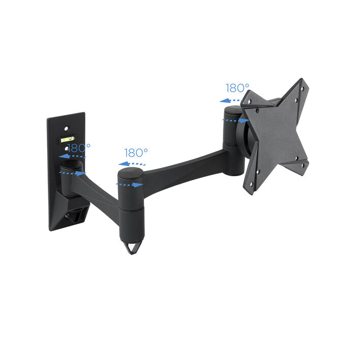 Soporte de Pared Tooq Tilt e GiRat&oacute;nrio 3 Pivots 13" a 27" Max. 15kg Negro image number 7