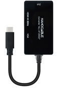 Adaptador NanoCable USB-C para HDMI / DVI / VGA 20 CM Negro image number null