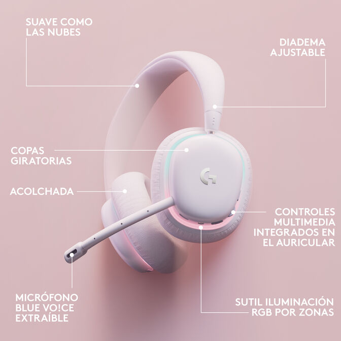 Auriculares Logitech G735 RGB Lightspeed Wireless Blanco image number 6