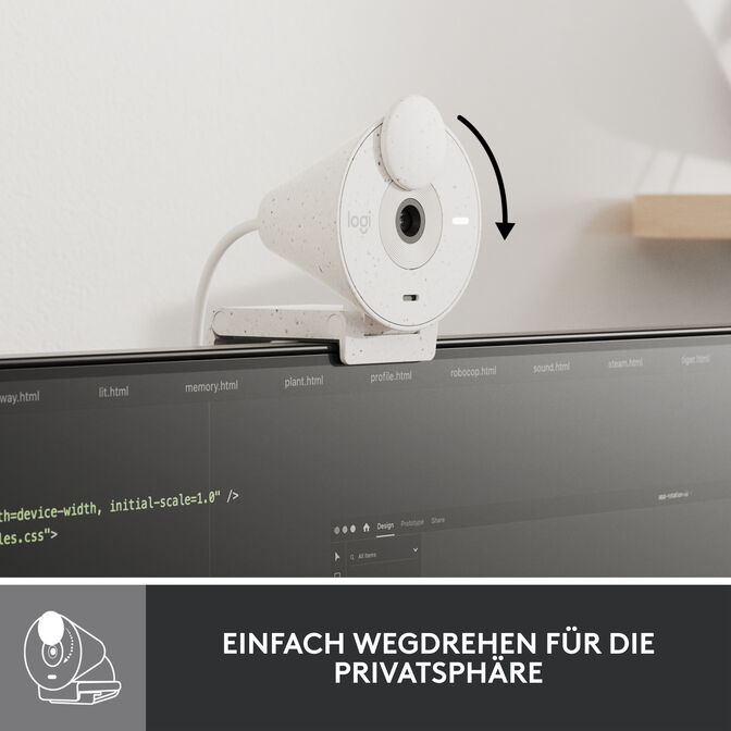 Webcam Logitech Brio 300 Full HD 1080p USB Type-C Blanca image number 18