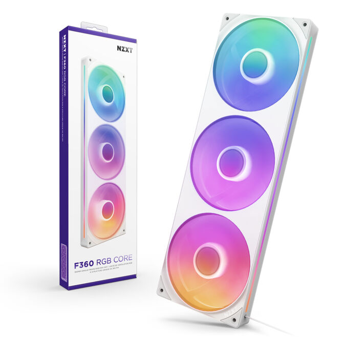 Ventilador NZXT F360 RGB Core Single-Frame Blancas - Triplo Ventilador 120mm ( 360mm ) image number 6