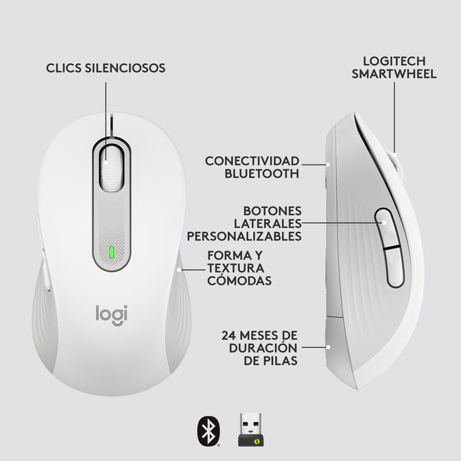 Rat&oacute;n Logitech Signature M650 L Wireless Off-White image number 11