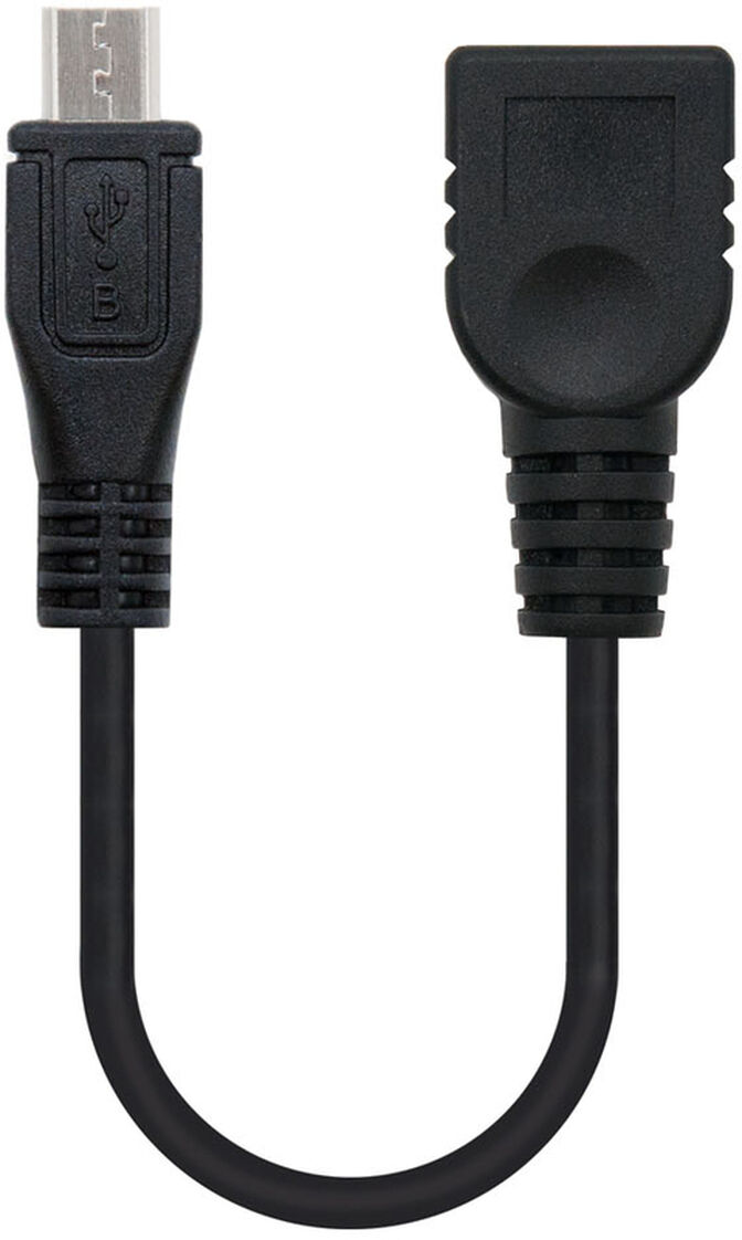 Cable USB 2.0 OTG Nanocable Micro B/M-A/F 15 CM Negro image number 0
