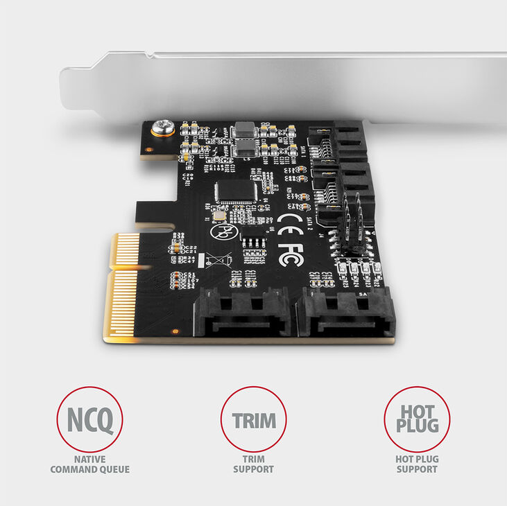 Controlador PCIe AXAGON PCES-SA4X4, 4x, SATA 6G port + LP image number 3