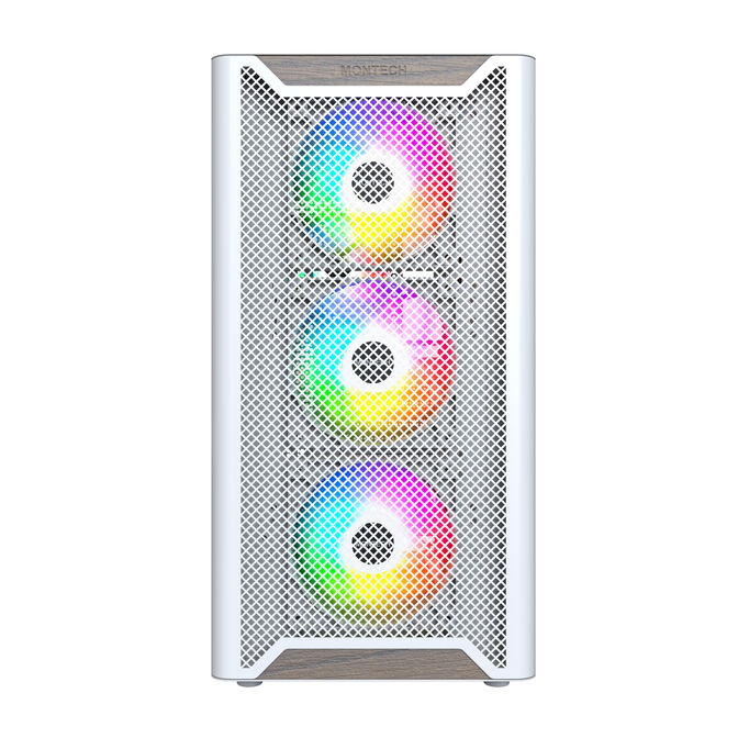 Caja ATX Montech XR RGB Vidrio Templado Blanco/Madera image number 1