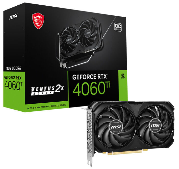 Tarjeta Gráfica MSI GeForce® RTX 4060 Ti VENTUS 2X BLACK OC 8G DLSS3 image number 0