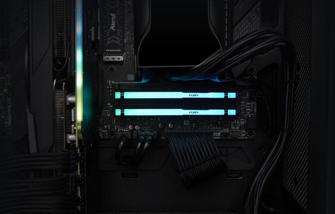 Kingston Kit 64GB (2 x 32GB) DDR5 6400MHz FURY Beast RGB EXPO Negro CL32 image number 10