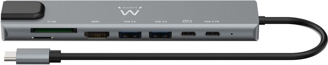 HUB USB-C Ewent EW1146 8-Port Gris image number 1