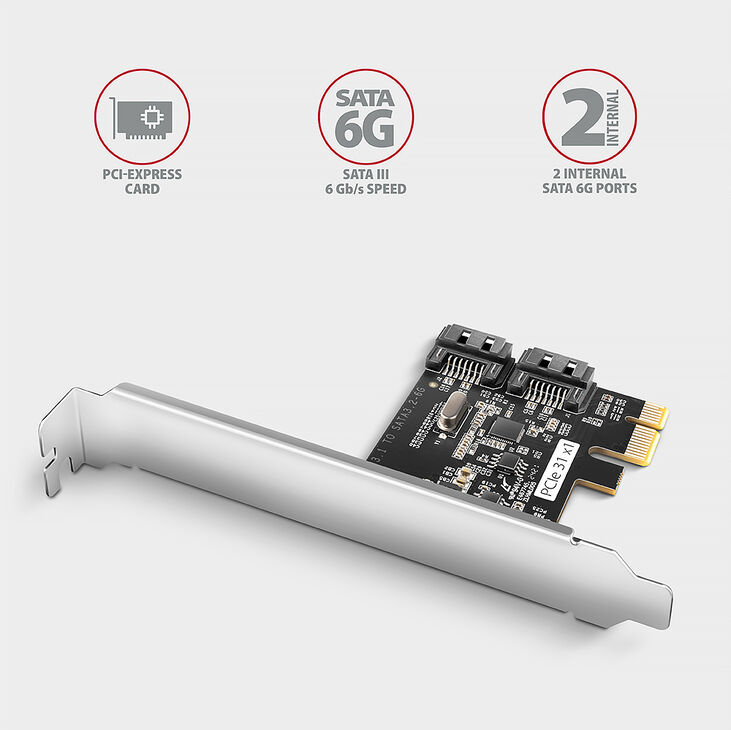 Controlador AXAGON PCES-SJ2 PCIe 2x internal SATA 6G port, JMB582 + LP image number 1