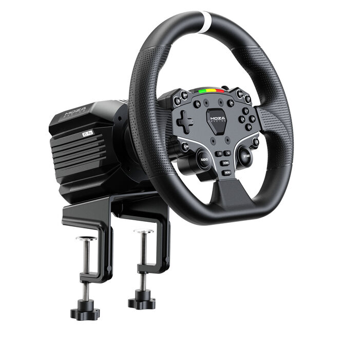 Conjunto MOZA Racing R5 Pro ( Base Volante Direct Drive R5 Pro + Volante ES + Pedais SR-P Lite2 + Soporte de Mesa R5) image number 4