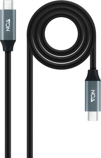 Cable USB 3.2 Gen2x2 Nanocable 20Gbps 5A/100W 4K@60Hz USB-C M/M 2 M Negro