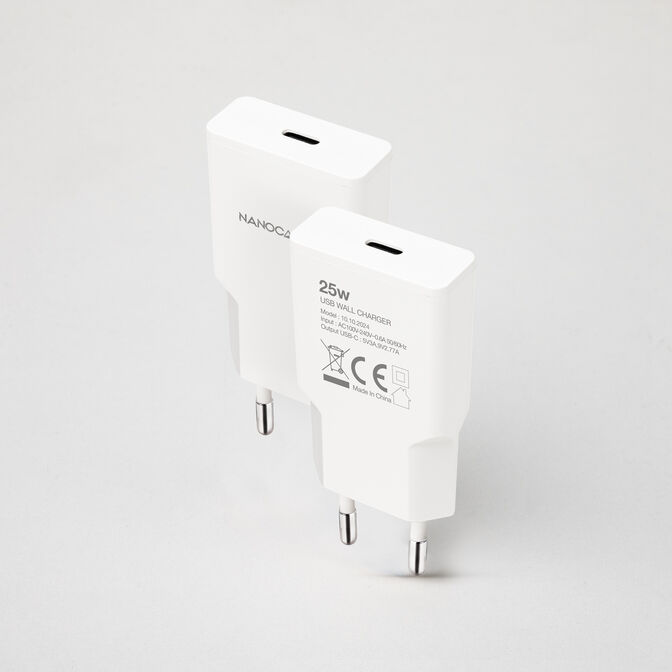 Cargador Nanocable USB-C/PD 25W, Blanco image number 1