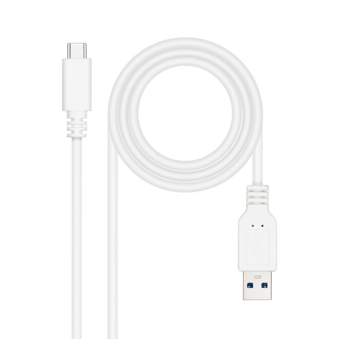 Cable USB 3.1 Gen2 Nanocable 10Gbps 3A USB-C/M - A/M 1,5 M Blanco image number 0