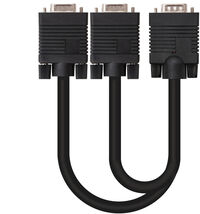 Cable Bifurcador SVGA NanoCable VGA/M-2xVGA/F 45 CM Negro