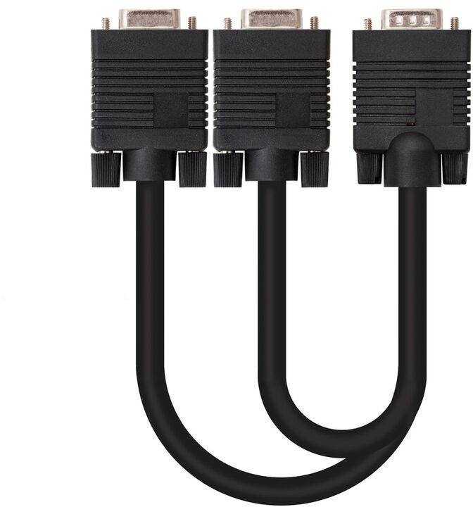 Cable Bifurcador SVGA NanoCable VGA/M-2xVGA/F 45 CM Negro image number 0