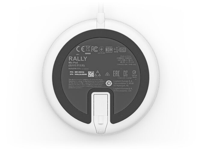 Microfone Logitech Rally Mic Pod Branco image number 3