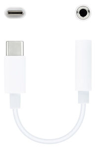 Cable Conversor de Audio NanoCable USB-C/M - Jack 3.5/F 11 CM Blanco