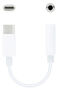 Cable Conversor de Audio NanoCable USB-C/M - Jack 3.5/F 11 CM Blanco