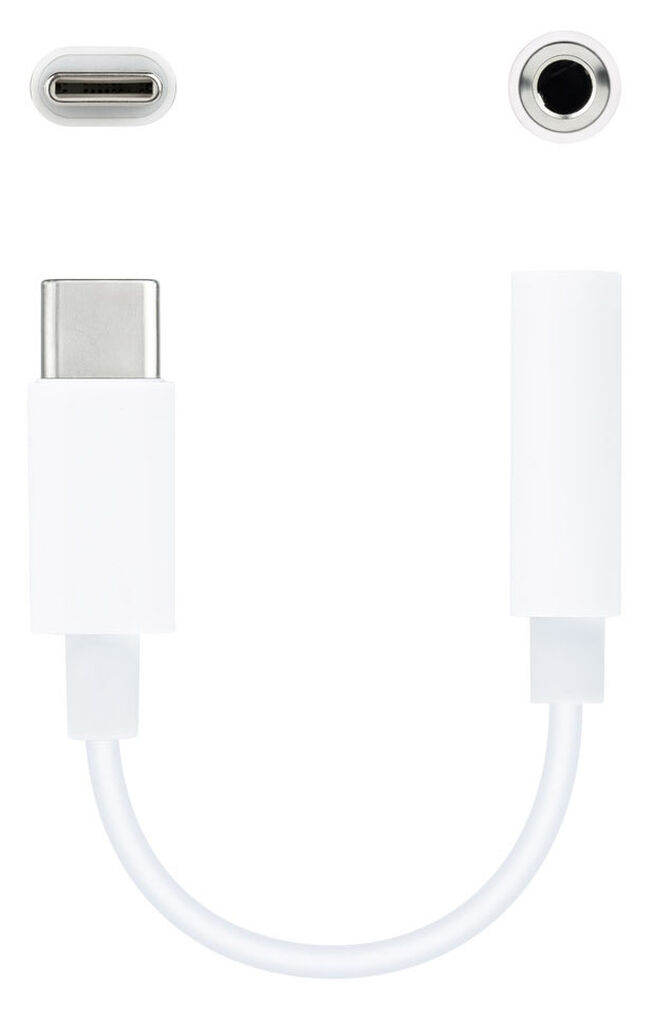 Cable Conversor de Audio NanoCable USB-C/M - Jack 3.5/F 11 CM Blanco image number 0