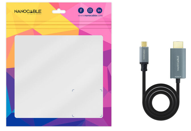 Cable Conversor NanoCable USB-C para HDMI 2.1 8K@60HZ 1.8 M Negro image number 3