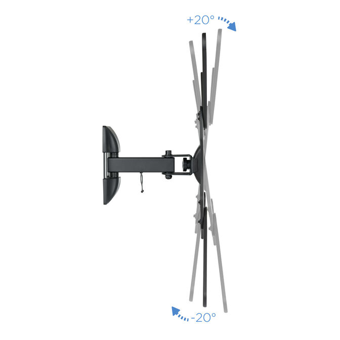 Soporte de Pared Tooq Tilt e GiRat&oacute;nrio 2 Pivots 23" a 55" Max. 30kg Negro image number 8