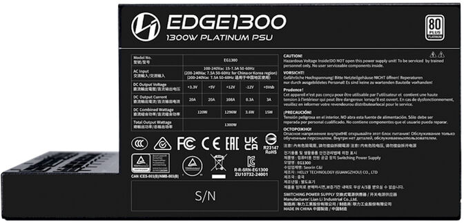 Fuente Modular Lian Li Edge 1300W 80+ Platinum Negra image number 4