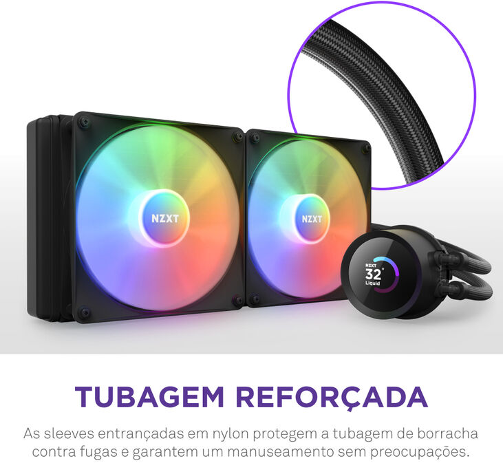Kit de Refrigeración Líquida CPU NZXT Kraken 280 RGB Negro image number 9