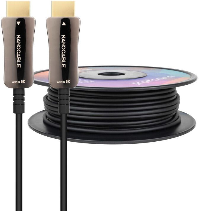Cable HDMI V2.1 AOC Nanocable 8K@60Hz 4K@120Hz 48Gbps A/M-A/M 30 m Negro image number 0
