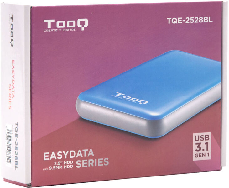 Caja Externa HDD Tooq 2.5" SATA (9,5mm) UASP Tool Less - USB 3.1 Gen 1 Azul image number 4