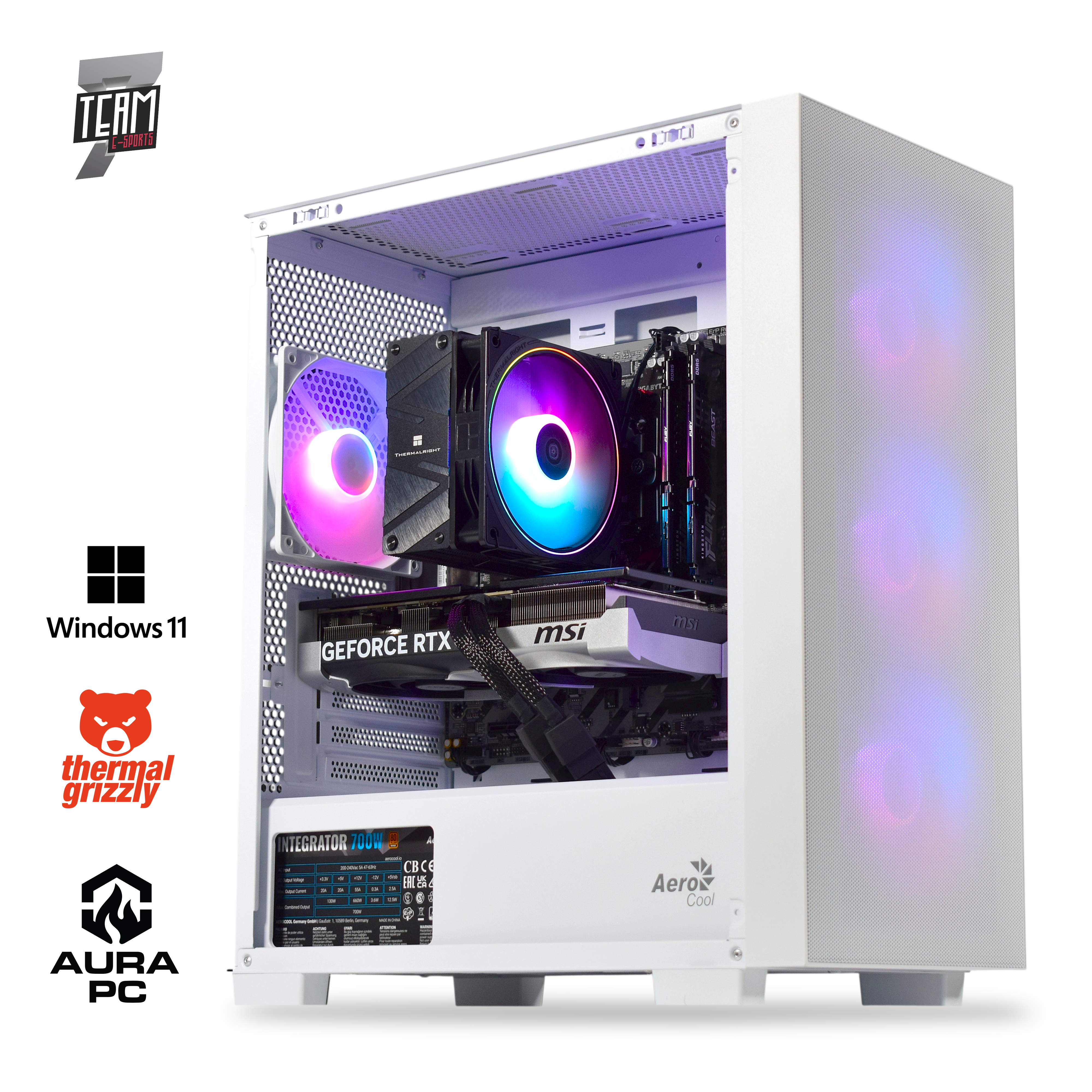 Ordenador AURA Gamer-PC TEAM 7 EDITION Ryzen 5 7500F 32GB DDR5 1TB RTX 5070 WiFi W11 V2