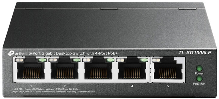 TP-Link TL-SG1005LP switch No administrado Gigabit Ethernet (10/100/1000) Energía sobre Ethernet (PoE) Negro image number 0