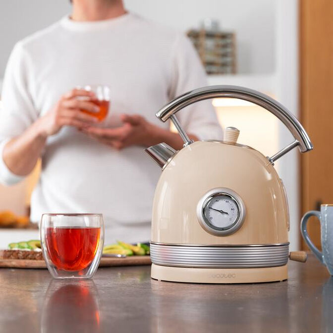 Hervidor de Agua Cecotec ThermoSense 420 Vintage Light Beige image number 8