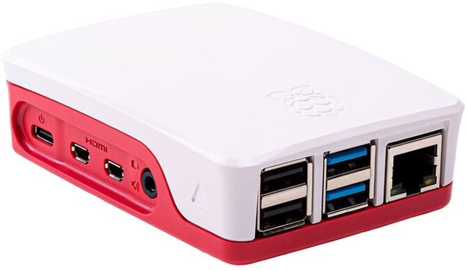 Caja Externa Oficial para Raspberry Pi 4 em Blanco/Rojo image number 0