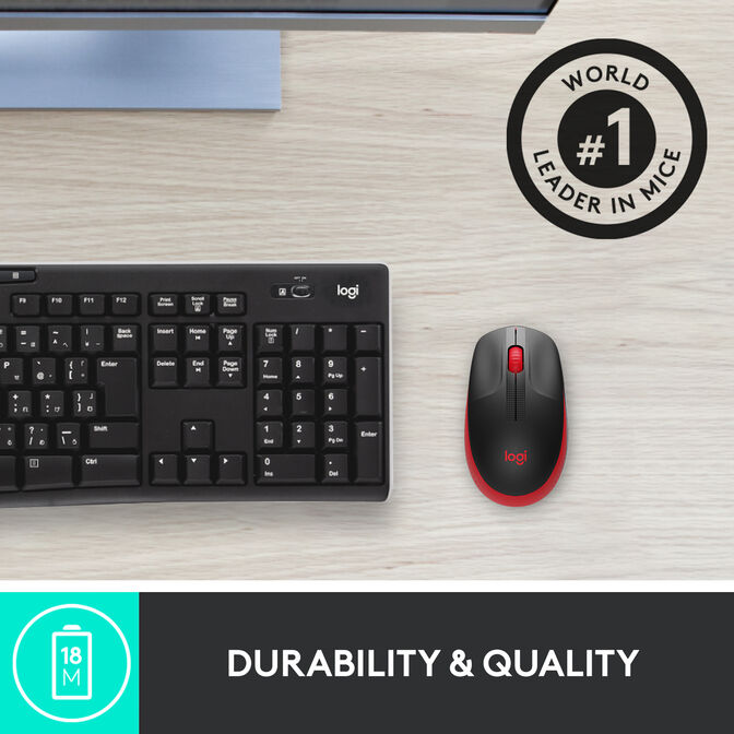 Rat&oacute;n Logitech M190 1000DPI Wireless Rojo image number 16