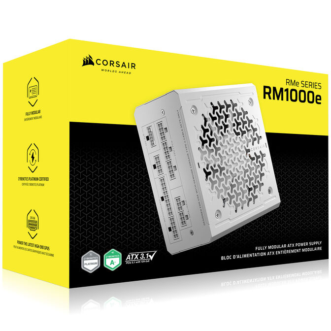 Fuente Alimentaci&oacute;n Modular Corsair RMe Series RM1000e 1000W 80 Plus Cybenetics Gold ATX3.1 - PCIe 5.1 Blanca image number 15