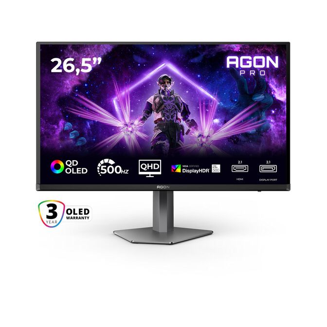 Monitor AGON by AOC PRO 27" AG276QKD2 QD-OLED QHD 500Hz 0.03ms Adaptive Sync HDR500 image number 0