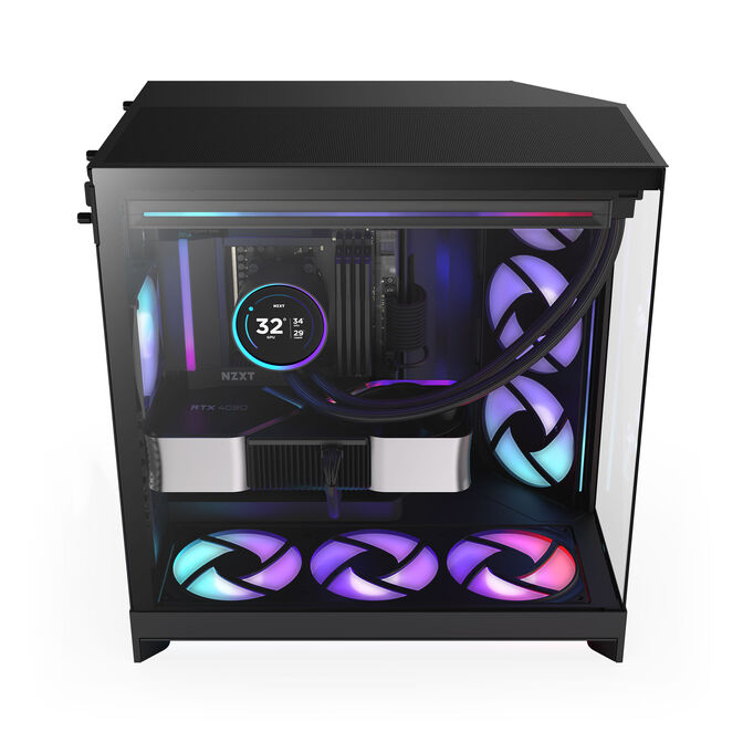 Caixa E-ATX NZXT H9 Flow RGB Negra (2025) Cristal Templado image number 4