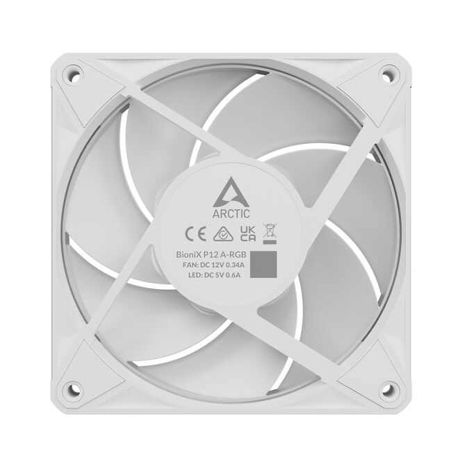 Ventilador Arctic P12 BioniX PWM ARGB 120mm (Pack 3) - Blanco image number 8