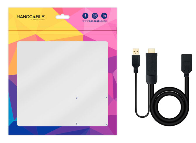 Adaptador NanoCable HDMI 2.0 para DisplayPort V1.2 0.2 M Negro image number 3