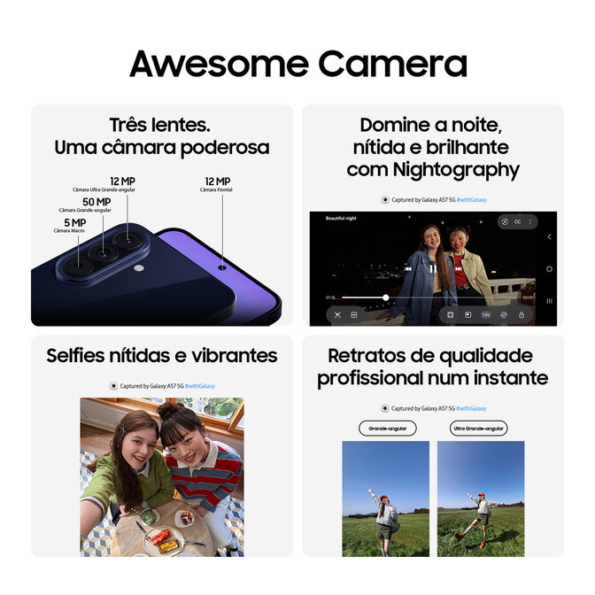 Smartphone Samsung Galaxy A57 5G 6.7" (8 / 128GB) 120Hz Gris image number 4