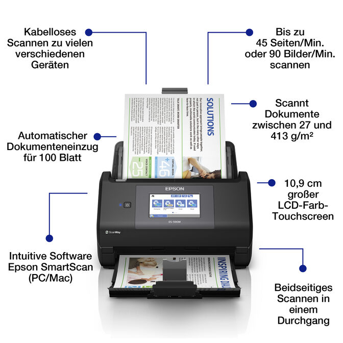 Esc&aacute;ner de Documentos Epson WorkForce ES-590W image number 9